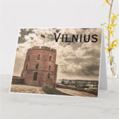 ビリニュスのゲディミナスタワー カード (黄色い花)