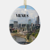 ビリニュスリトアニアパノラマクリスマスオーナメント セラミックオーナメント (右)