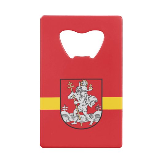 ビリニュス国旗、リトアニア・クレジット・カードボトルオープン クレジットカード栓抜き (正面)