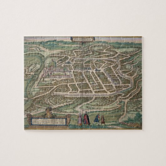 ビリニュス、「Civitates Orbis Tからのリスアニアの地図、 ジグソーパズル (横)