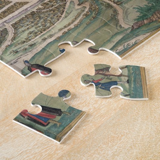 ビリニュス、「Civitates Orbis Tからのリスアニアの地図、 ジグソーパズル (側面)