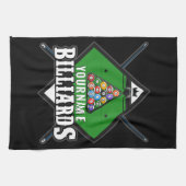 ビリパーソナライズされたヤード名キューラックプールルーム キッチンタオル (横)