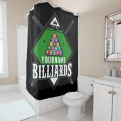 ビリパーソナライズされたヤード名キューラックプールルーム シャワーカーテン (インサイチュ)