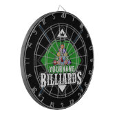 ビリパーソナライズされたヤード名キューラックプールルーム ダーツボード (正面左)