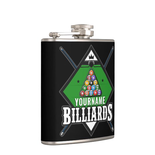 ビリパーソナライズされたヤード名キューラックプールルーム フラスク (右)