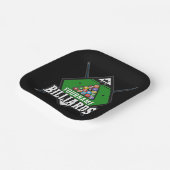 ビリパーソナライズされたヤード名キューラックプールルーム ペーパープレート (傾斜あり)