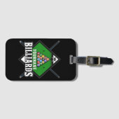 ビリパーソナライズされたヤード名キューラックプールルーム ラゲッジタグ (正面横)