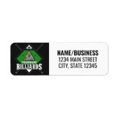 ビリパーソナライズされたヤード名キューラックプールルーム ラベル (正面)