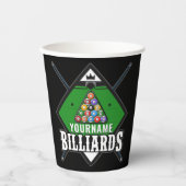 ビリパーソナライズされたヤード名キューラックプールルーム 紙コップ (正面)
