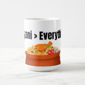 ビリヤニ > 面白い食べ物好きTシャツ コーヒーマグカップ (中央)