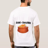 ビリヤニ > 面白い食べ物好きTシャツ Tシャツ (裏面)