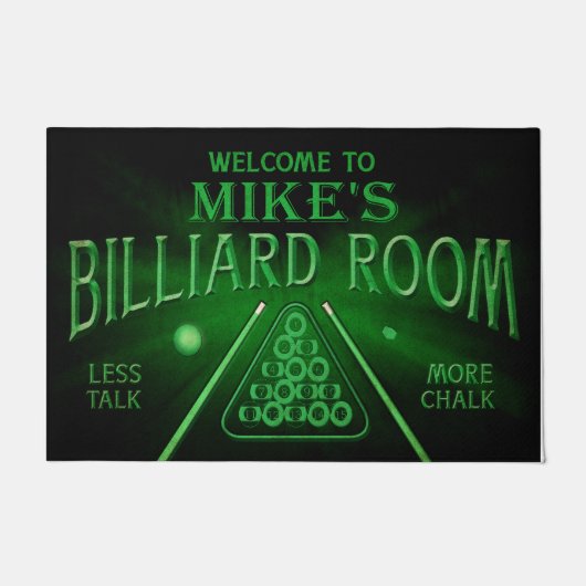 ビリヤパーソナライズされたードルームドアマットへようこそ ドアマット (正面)