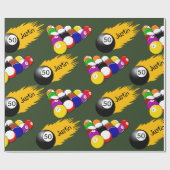 ビリヤパーソナライズされたード ラッピングペーパー (フラット)