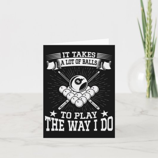 ビリヤーおもしろいドとプールプレーヤーが多くかかる カード (正面)