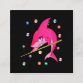 ビリヤーおもしろいド·プール·シャーク·メス スクエア名刺 (正面)