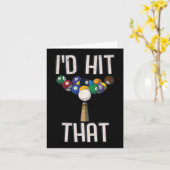 ビリヤーおもしろいドTeeおもしろい I'd Hit That Pool Player カード (黄色い花)