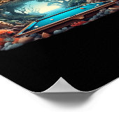 ビリヤードおもしろいアートビリヤード遊ズのプールプレイヤー ポスター (角)