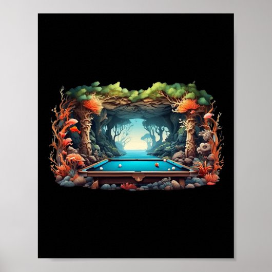 ビリヤードおもしろいアートビリヤード遊ズのプールプレイヤー ポスター (正面)