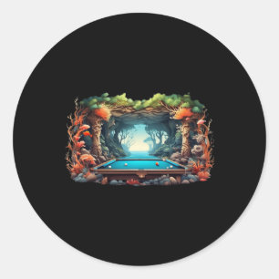 ビリヤードおもしろいアートビリヤード遊ズのプールプレイヤー ラウンドシール