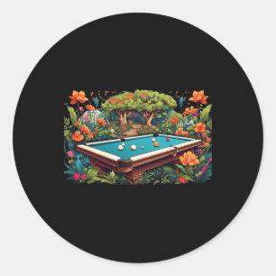ビリヤードおもしろいアートビリヤード遊ズのプールプレイヤー ラウンドシール