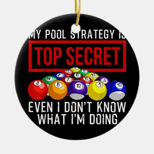 ビリヤードおもしろいギフト女子プール男性へ選手 セラミックオーナメント (正面)