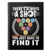 ビリヤードおもしろいジョークキュースヌーカープールプレーヤー ノートブック (正面)