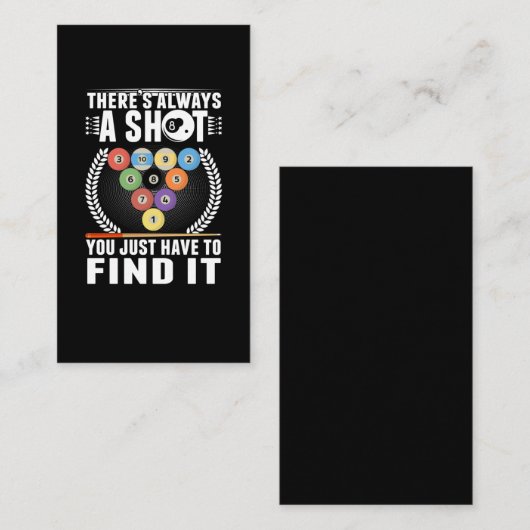 ビリヤードおもしろいジョークキュースヌーカープールプレーヤー 名刺 (正面/裏面)