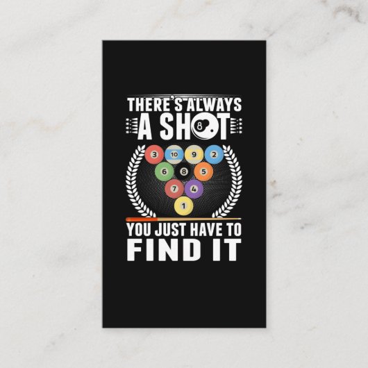 ビリヤードおもしろいジョークキュースヌーカープールプレーヤー 名刺 (正面)