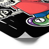 ビリヤードおもしろいスカルIスヌーカープールプレーヤーギフト ポスター (角)