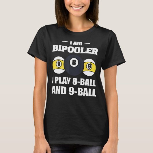 ビリヤードおもしろいビリヤード選手 Tシャツ (正面)