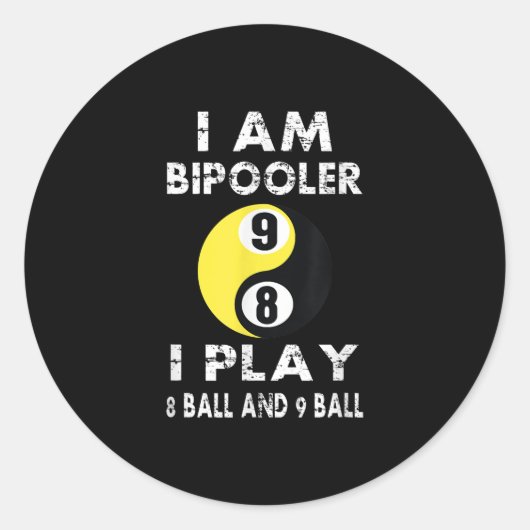 ビリヤードおもしろいビリヤードI am Bipooler ラウンドシール (正面)