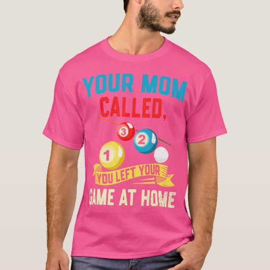 ビリヤードおもしろいプールキュー Tシャツ (正面)