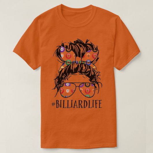 ビリヤードおもしろいライフforプールプレイヤーズリーグ女子 tシャツ (デザイン正面)