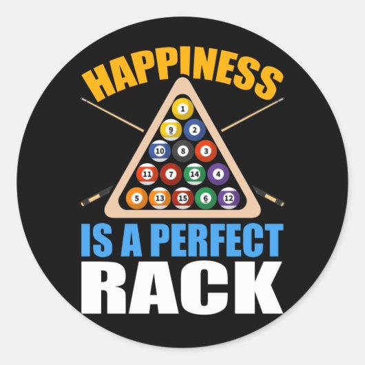 ビリヤードおもしろいラックのユーモアプール ラウンドシール (正面)