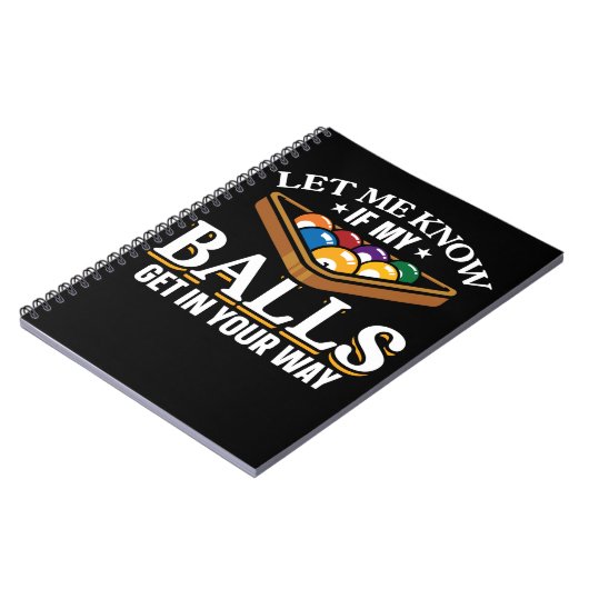 ビリヤードおもしろい引用文プールプレイヤー ノートブック (左側)