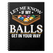 ビリヤードおもしろい引用文プールプレイヤー ノートブック (正面)