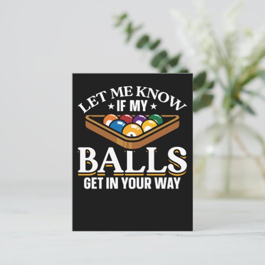 ビリヤードおもしろい引用文プールプレイヤー ポストカード (スタンド正面)