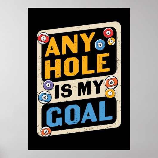 ビリヤードおもしろい愛好家スポーツ ポスター (正面)