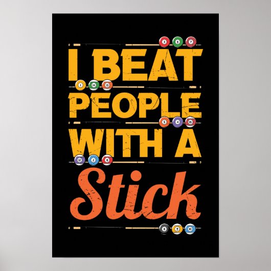 ビリヤードおもしろい愛好家スポーツ ポスター (正面)