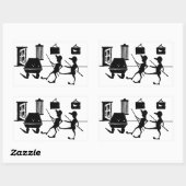 ビリヤードで不正行為を行う男ゲームアート 長方形シール (シート)