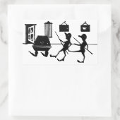 ビリヤードで不正行為を行う男ゲームアート 長方形シール (バッグ)