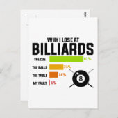 ビリヤードで負ける理由 ポストカード (正面/裏面)