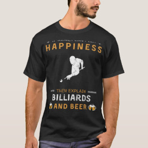 ビリヤードとビールの幸せ プールおもしろいプレイヤーT Tシャツ