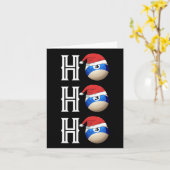 ビリヤードのクリスマス サンタ ハット プール ホール パーティー ギフト カード (黄色い花)