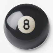 ビリヤードのスヌーカーの8ボールの紙皿 ペーパープレート (正面)