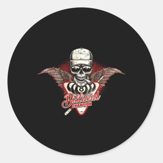 ビリヤードのチャンピオンプレイヤー向け – 喫煙ウィングスSku ラウンドシール (正面)