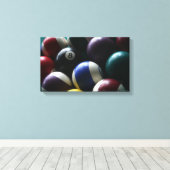 ビリヤードのテーブルキャンバス写真ゲームルーム写真 キャンバスプリント (インサイチュ (ウッドフロア))