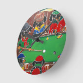 ビリヤードのドキュ ラウンド壁時計 (傾斜)