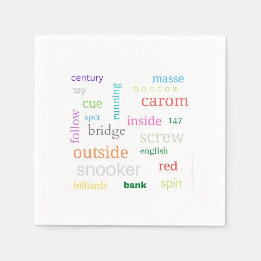 ビリヤードのナプキン スタンダードカクテルナプキン (正面)