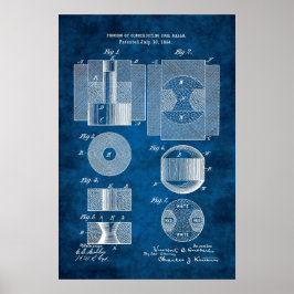 ビリヤードのボールパテントアート#11プールルームウォールデコール ポスター